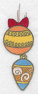 Embroidery Design: Christmas ornaments large 1.75w X 4.96h