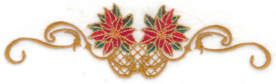 Embroidery Design: Poinsetta duo    6.94w X 1.95h