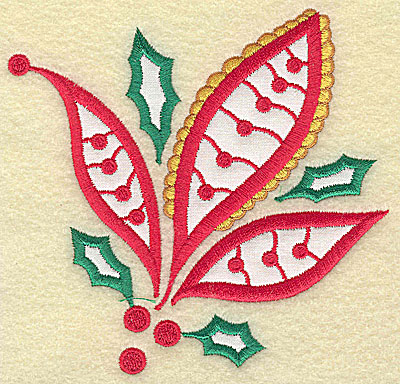 Embroidery Design: Christmas Paisley design A double applique large 4.79w X 4.65h