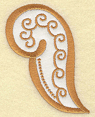 Embroidery Design: Christmas Paisley design J 2.37w X 3.18h