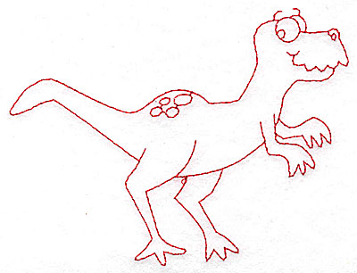 Embroidery Design: Dinosaur B redwork large 4.95w X 3.70h