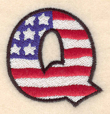 Embroidery Design: Q large  2.16"h x 2.05"w