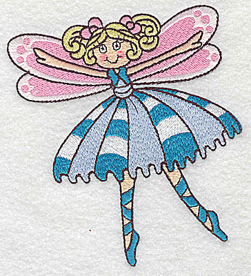 Embroidery Design: Dancing Fairy J large 4.37w X 4.93h