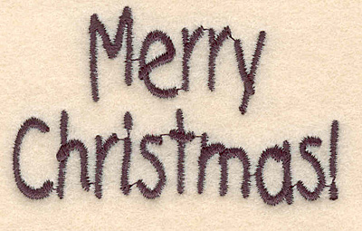 Embroidery Design: Merry Christmas large1.67"H x 2.78"W