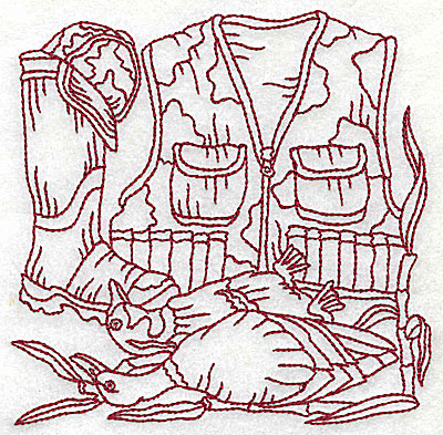 Embroidery Design: Duck Hunter scene 10 large 6.13w X 6.00h