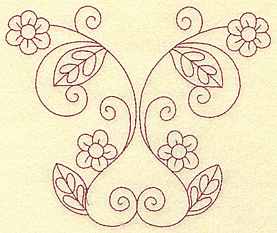 Embroidery Design: Floral violet 3 large 6.21w X 5.24h