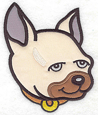 Embroidery Design: Devoted dog H triple applique 4.06w X 4.97h