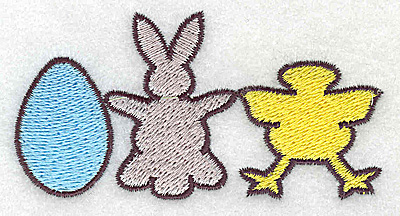 Embroidery Design: Egg bunny chick  3.55w X 1.84h