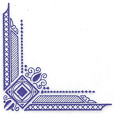 Embroidery Design: Elegant corner 8 large 4.98w X 4.98h