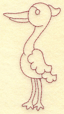 Embroidery Design: Egret redwork 2.06w X 3.87h