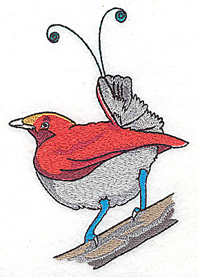 Embroidery Design: Bird J large 3.43w X 4.93h