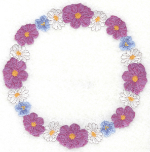 Embroidery Design: Floral circle6.98w X 6.98h