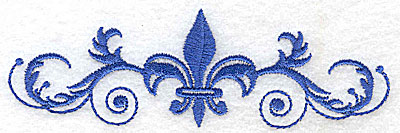 Embroidery Design: Fancy Baroque fleur-dy-lys in center 4.97w X 1.56h