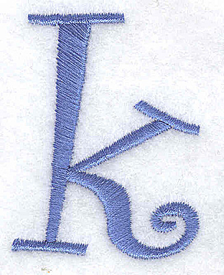 Embroidery Design: k lower case 1.53w X 2.01h