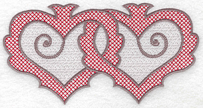 Embroidery Design: Hearts 128 with motif large 6.93w X 3.58h