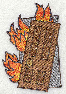 Embroidery Design: Burning building 2.51w X 3.75h