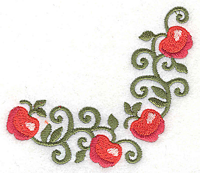 Embroidery Design: Apple corner 3.51w X 3.19h