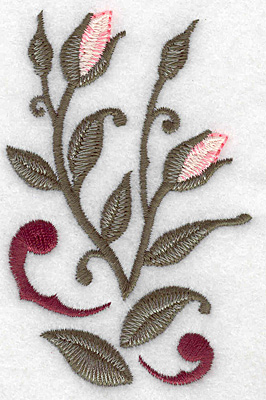 Embroidery Design: Rose buds verticle 2.51w X 3.80h