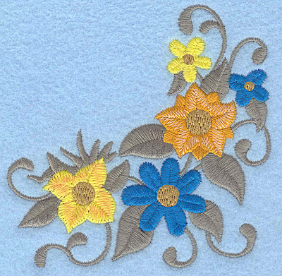 Embroidery Design: Floral corner G 3.73w X 3.87h