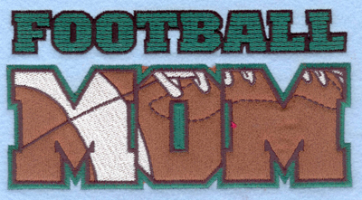 Embroidery Design: Football Mom applique6.50w X 3.39h