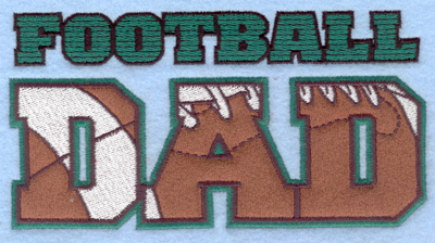 Embroidery Design: Football Dad applique6.50w X 3.40h