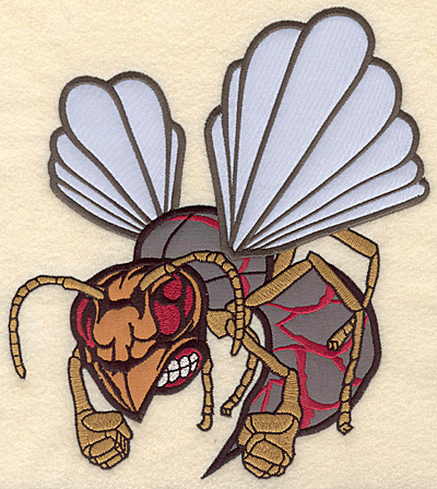 Embroidery Design: Hornet large triple applique 7.59"w X 8.41"h