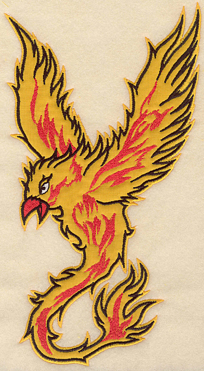 Embroidery Design: Phoenix large applique 5.90"w X 10.76"h