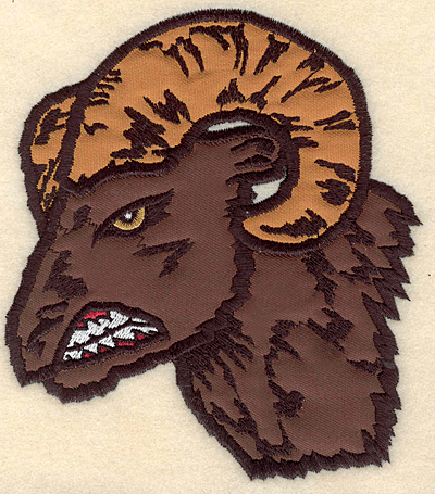 Embroidery Design: Ram Head medium double applique 5.00"w X 5.72"h