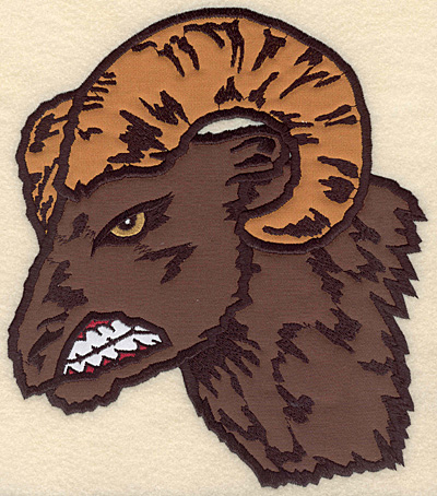 Embroidery Design: Ram Head large triple applique 7.50"w X 8.57"h