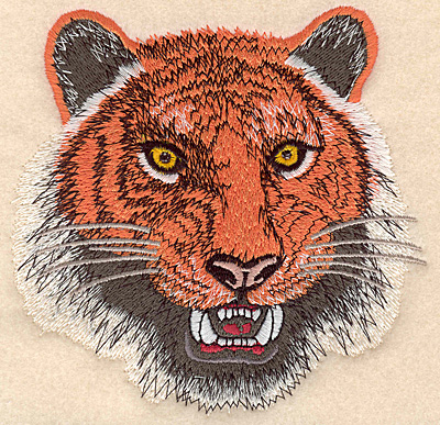 Embroidery Design: Tiger Head medium 4.99"w X 5.00"h