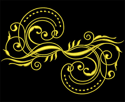 Embroidery Design: Golden Strokes 3 Large 7.61w X 5.40h