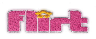 Embroidery Design: Flirt3.37" x 1.00"