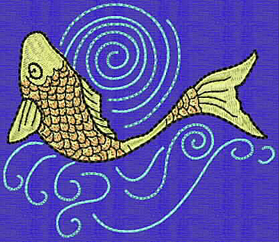 Embroidery Design: Koi K 3.52w X 4.08h