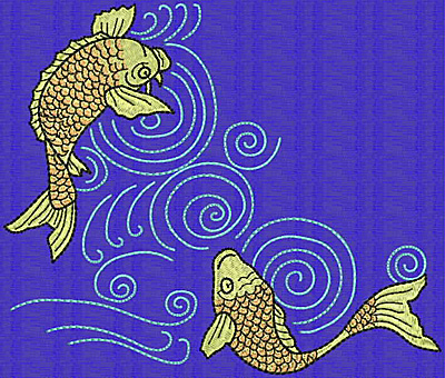 Embroidery Design: Koi R 5.90w X 7.01h