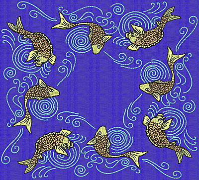 Embroidery Design: Koi X 7.69w X 8.49h