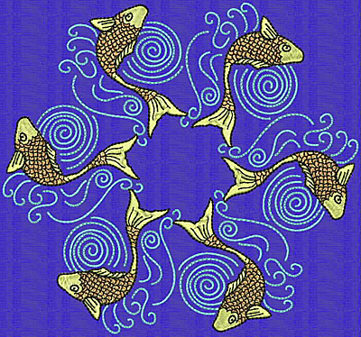 Embroidery Design: Koi Z 6.51w X 6.95h