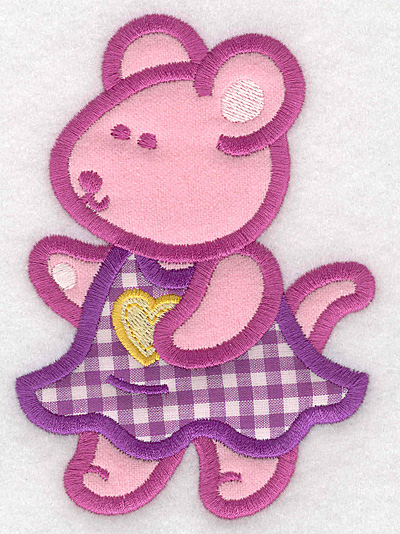 Embroidery Design: Mouse double applique large3.59w X 5.00h