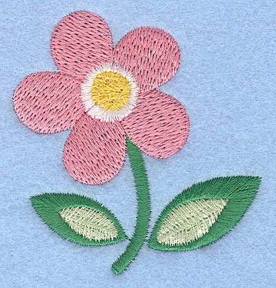 Embroidery Design: Pink flower 2.47" x 2.48"