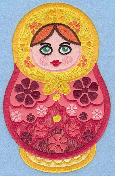 Embroidery Design: Matryoshka Applique Doll A large 4.47"w X 7.00"h