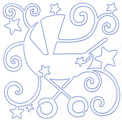 Embroidery Design: Baby Carriage large 7.02w X 7.05h