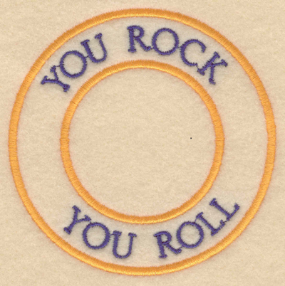 Embroidery Design: You rock you roll3.80"w X 3.80"h