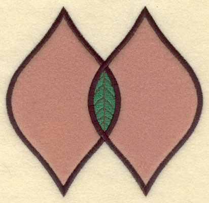 Embroidery Design: Double Leaf Motif Large Applique5.18w X 5.02h