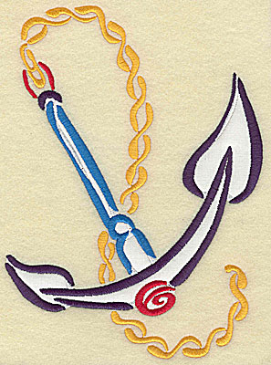 Embroidery Design: Anchor applique 5.68w X 7.78h