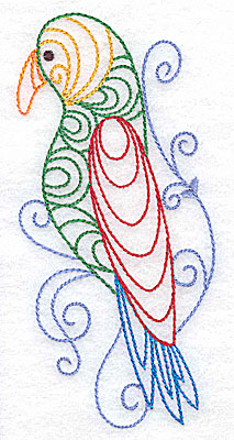 Embroidery Design: Parrot large 2.35w X 4.98h