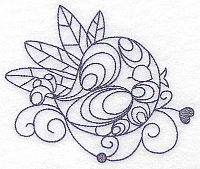 Embroidery Design: Bird among the leaves 4.96w X 4.15h