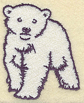 Embroidery Design: Polar bear cub front view large 3.61w X 4.53h