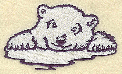 Embroidery Design: Polar bear cub on ice large4.92w X 2.89h