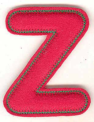 Embroidery Design: Puffy felt alphabet Z large 3.80w X 4.85h