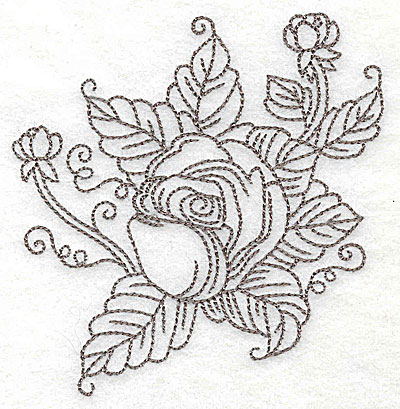 Embroidery Design: Rose G outline 3.86w X 3.78h