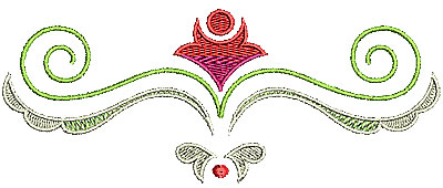 Embroidery Design: Scrollworks floral design 5.98w X 2.37h